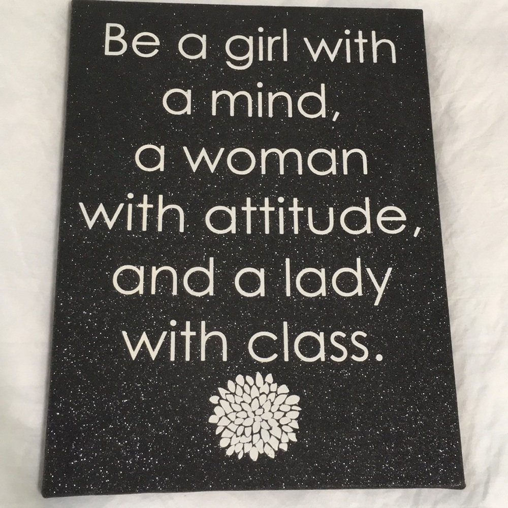 Black Sparkly Wall Decor Sign